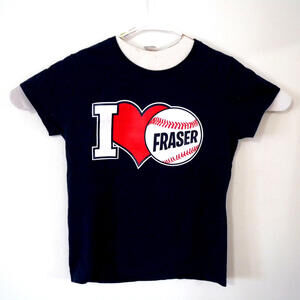 Gildan I Love Fraser Baseball T Shirt Blue Womens Size Medium